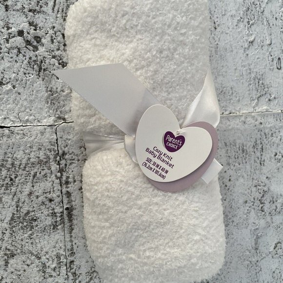 Parent Choice Baby Blankets White Cozy Knit Blanket Size 30x40 Inches New - Picture 7 of 8
